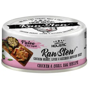 Absolute Holistic Raw Stew Chicken & Quail Egg Grain-Free Canned Cat & Dog Food 80g canned dog food wet dog food grain free dog food dog food with gravy beef dog food