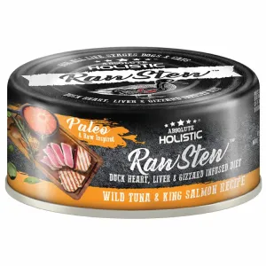 Absolute Holistic Raw Stew Wild Tuna & King Salmon Grain-Free Canned Cat & Dog Food 80g canned dog food wet dog food grain free dog food dog food with gravy beef dog food