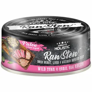 Absolute Holistic Raw Stew Wild Tuna & Quail Egg Grain-Free Canned Cat & Dog Food 80g canned dog food wet dog food grain free dog food dog food with gravy beef dog food