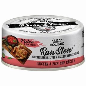 Absolute Holistic Raw Stew Chicken & Fish Roe Grain-Free Canned Cat & Dog Food 80g cat food cans soft cat food high protein cat food natural cat food senior cat food