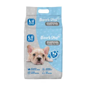 Absorb Plus Pet Sheets Charcoal 60cm x 90cm - 25sheets dog training treats training clicker crate training set travel bowl portable water bottle