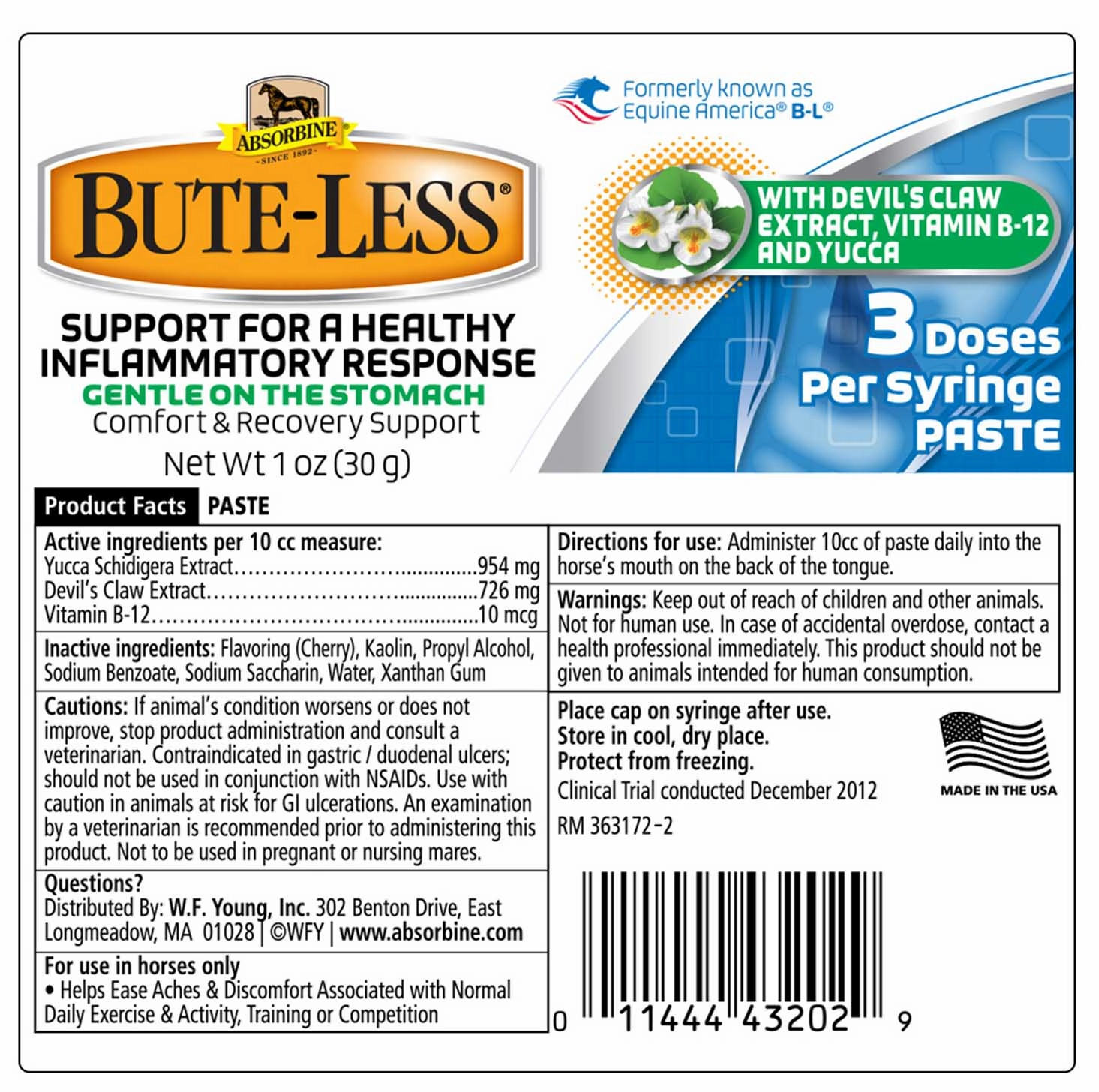 Absorbine BUTE-LESS Inflamation Supplement for Horses