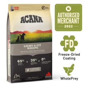 ACANA Heritage Light & Fit Adult Grain-Free Dry Dog Food freeze dried dog treats dog freeze snacks raw dog treat dehydrated dog food meat dog snack