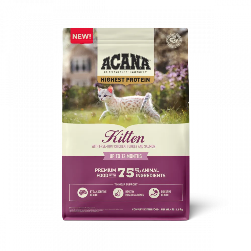 ACANA Highest Protein Dry Food for Kittens freeze dried dog food raw food for dogs dog freeze meal high protein dog food grain free freeze dog food