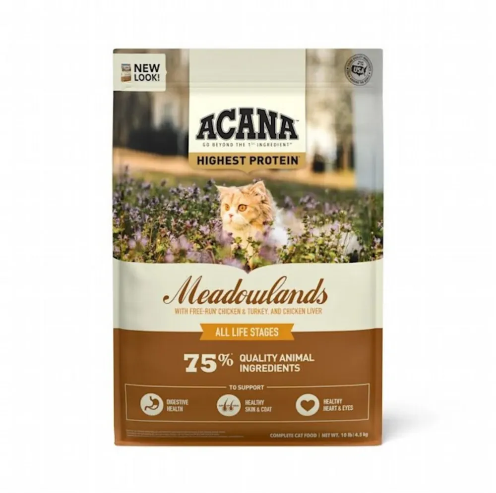 ACANA Highest Protein Meadowlands Dry Cat Food freeze dried dog food raw food for dogs dog freeze meal high protein dog food grain free freeze dog food