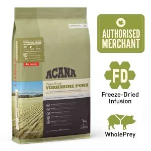 ACANA Singles Yorkshire Pork Dry Dog Food freeze dried dog treats dog freeze snacks raw dog treat dehydrated dog food meat dog snack