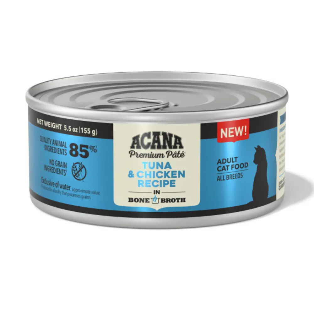 ACANA Tuna and Chicken in Bone Broth Wet Cat Food cat calming diffuser cat stress relief anxiety cat treats cat relaxing spray pet mood aid