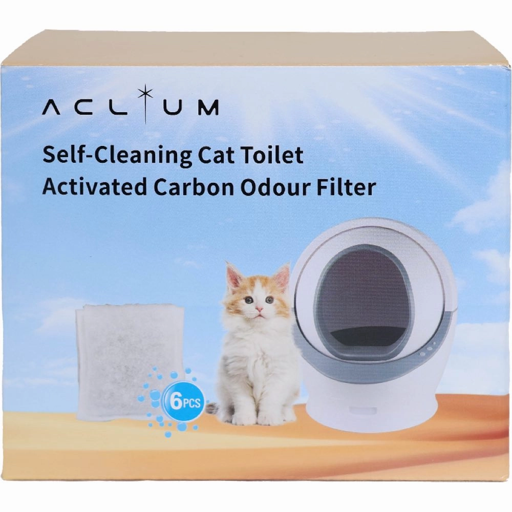 Aclium Self-Cleaning Cat Litter Box Activated Carbon Odor Filter 6pc kitten supplies kitten toys kitten food kitten litter box kitten bed