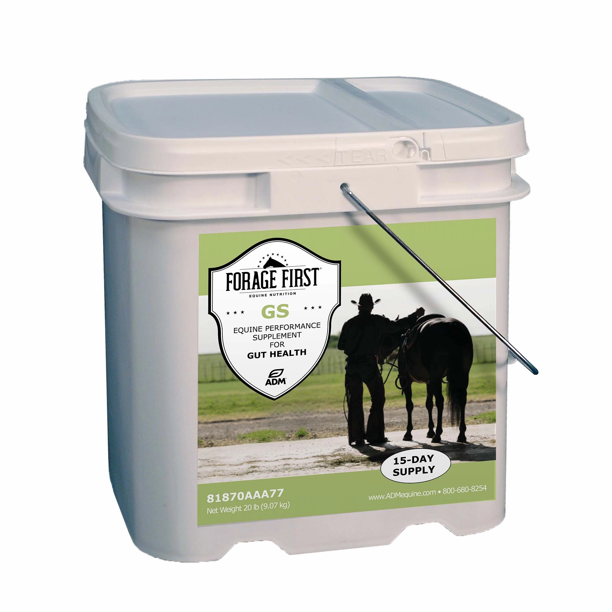 ADM Forage First Gastric Support Gut Health Horse Supplement, 20 lb pail poultry remedies poultry supplement goat vitamins sheep probiotics animal health boost