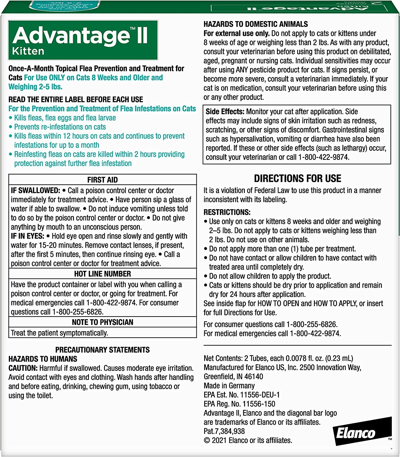 Advantage II for Kittens, 2-5 lbs