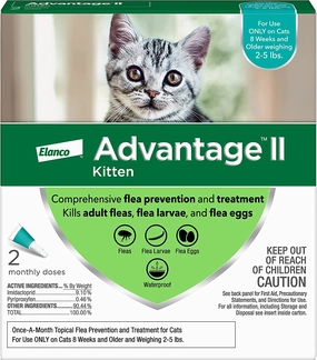 Advantage II for Kittens, 2-5 lbs cat grooming cat shampoo cat conditioner cat comb cat grooming glove