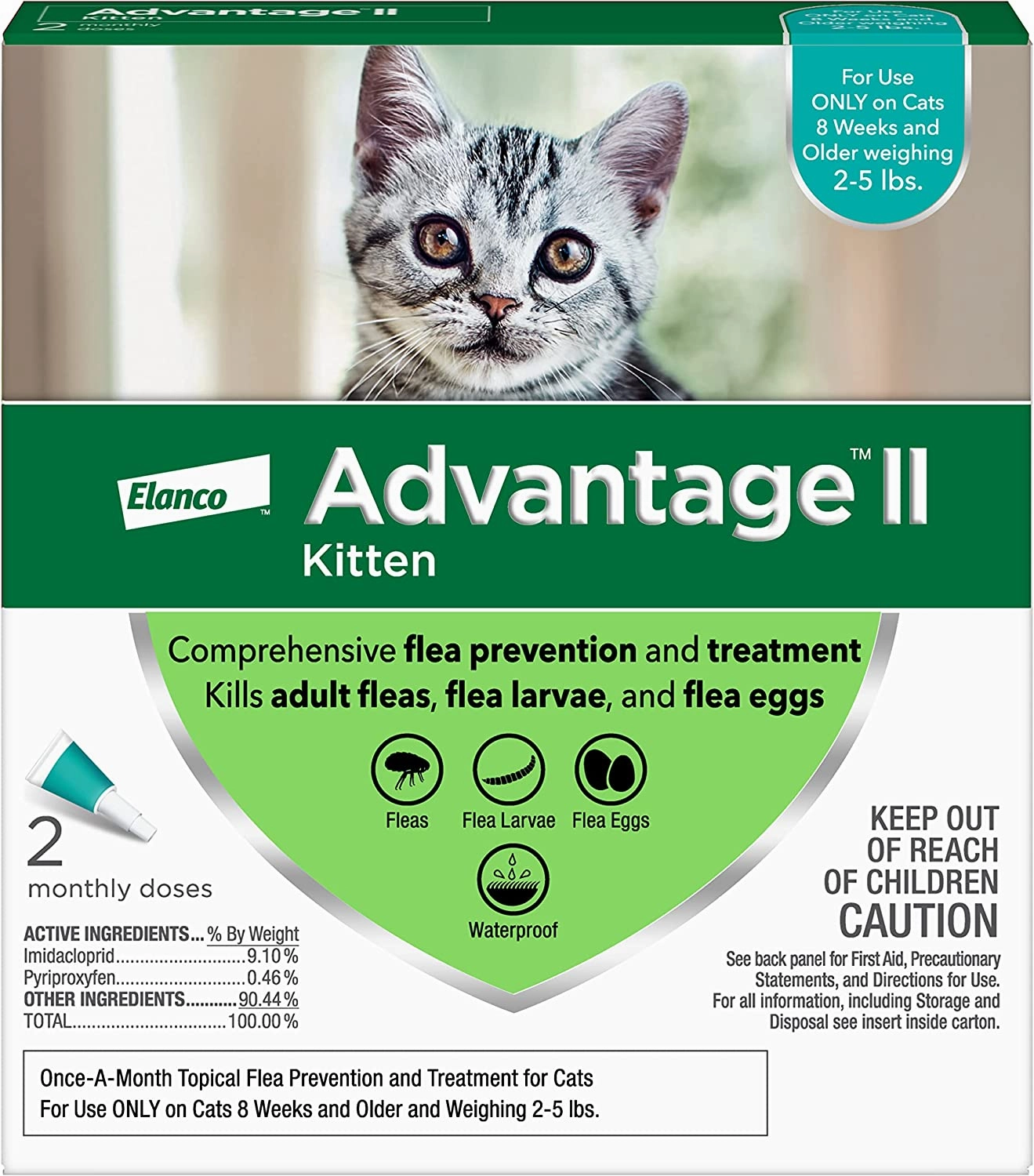 Advantage II for Kittens, 2-5 lbs cat grooming cat shampoo cat conditioner cat comb cat grooming glove