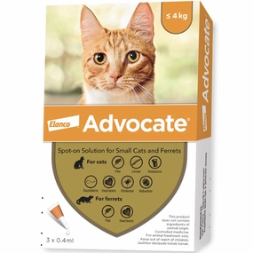 Advocate Spot On For Cats Up To 4 Kg (3pcs x 0.4ml) plush dog toy soft chew toy squeaky plush pillow toy stuffed dog toy