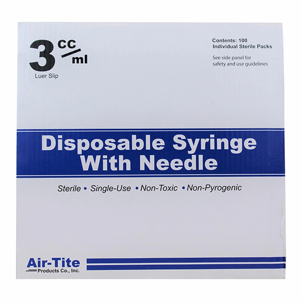 Air-Tite Luer Slip Syringes with Needles, 100 Count cat grooming cat shampoo cat conditioner cat comb cat grooming glove