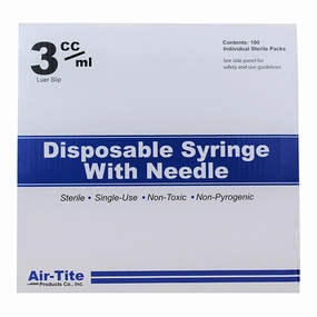 Air-Tite Luer Slip Syringes with Needles, 100 Count cat grooming cat shampoo cat conditioner cat comb cat grooming glove