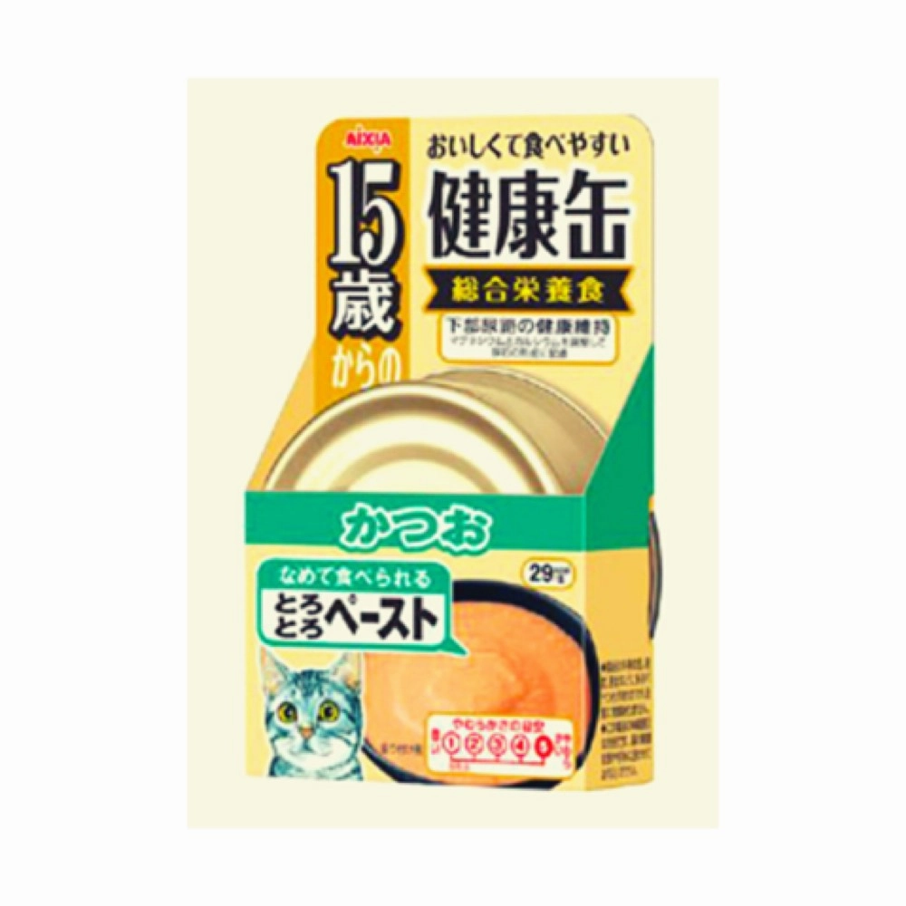 Aixia Kenko-Can Skipjack Tuna Thick Paste 15  Years Old Senior Canned Cat Food 40g cat food cans soft cat food high protein cat food natural cat food senior cat food