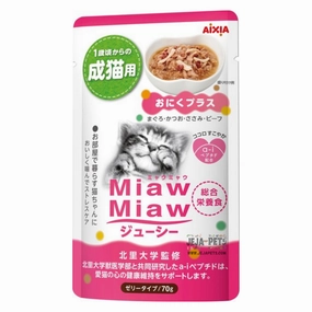 Aixia Miaw Miaw Juicy Meat Plus Adult Pouch Cat Food 60g x 12 dry cat food cat treats grain free cat food kitten treats cat dental treats