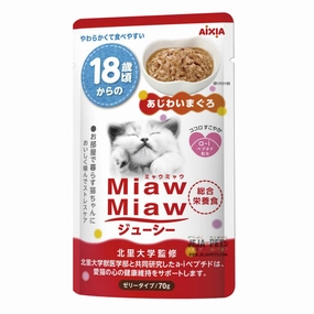 Aixia Miaw Miaw Juicy Tuna 18  Years Old Senior Pouch Cat Food 60g x 12 dry cat food cat treats grain free cat food kitten treats cat dental treats