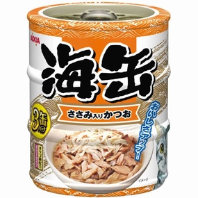 Aixia Umi-Can Mini Skipjack Tuna With Chicken Fillet Canned Cat Food 60g x 3 cat food cans soft cat food high protein cat food natural cat food senior cat food
