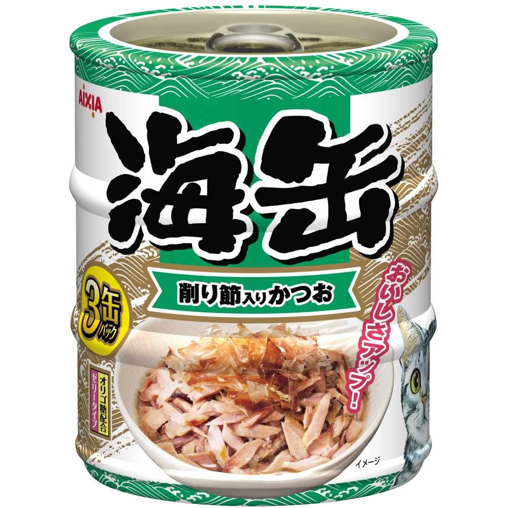 Aixia Umi-Can Mini Skipjack Tuna With Dried Skipjack Canned Cat Food 60g x 3 dry cat food cat treats grain free cat food kitten treats cat dental treats