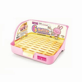 Alice Gabitto Sloping Rabbit Toilet Pink - Large (AE68) dog water fountain slow feeder automatic dog feeder gravity feeder dog food dispenser