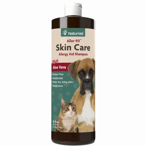 Aller-911 Skin Care Allergy Aid Shampoo Plus Aloe Vera for Dogs & Cats, 16 fl oz cat scratchers cat towers cat window perch cat heating pad cat calming spray