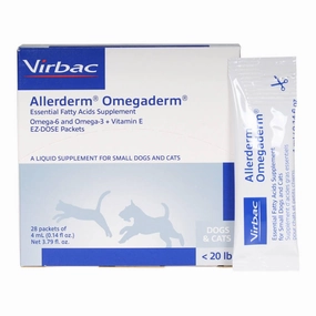 Allerderm Omegaderm EZ Dose, 4 ml Packets, Small Dogs, 28 ct cat climbing tree cat hammock cat steps cat grooming kit cat safety gate