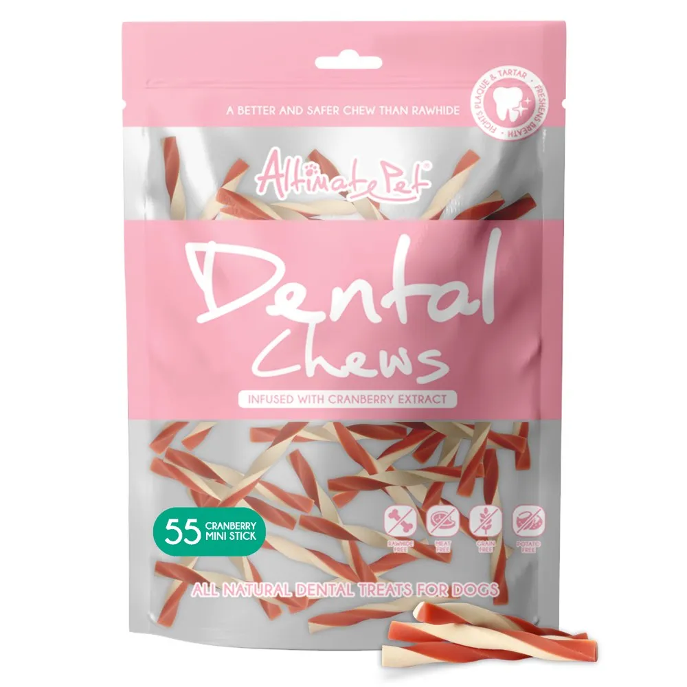 Altimate Pet Cranberry Mini Stick Dental Dog Treats 55pc no pull dog harness nylon dog leash dog walking set dog vest harness pet lead