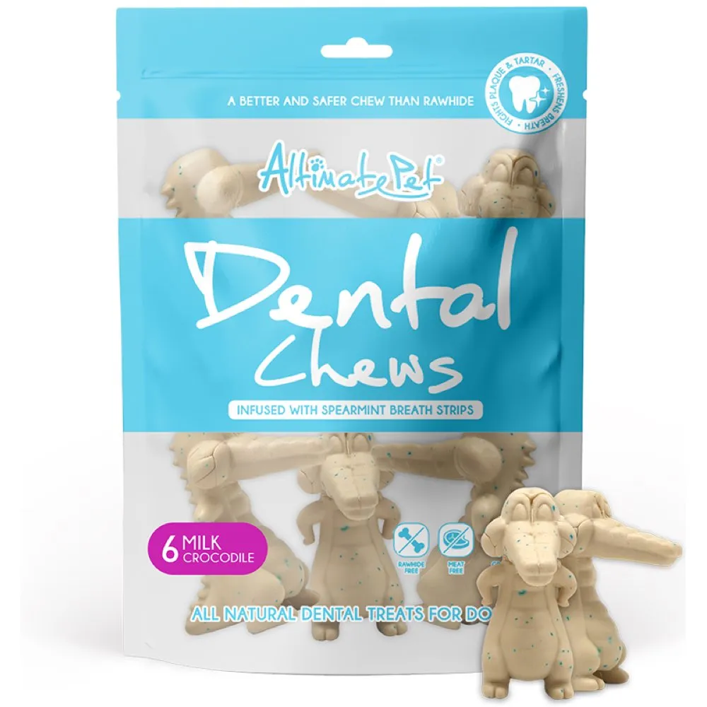 Altimate Pet Milk & Spearmint Crocodile Dental Dog Treats 6pc no pull dog harness nylon dog leash dog walking set dog vest harness pet lead