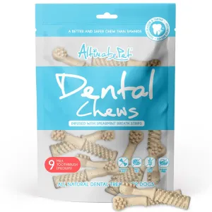 Altimate Pet Milk & Spearmint Toothbrush Medium Dental Dog Treats 9pc dog toys interactive dog toy plush dog toy dog rope toy squeaky toy