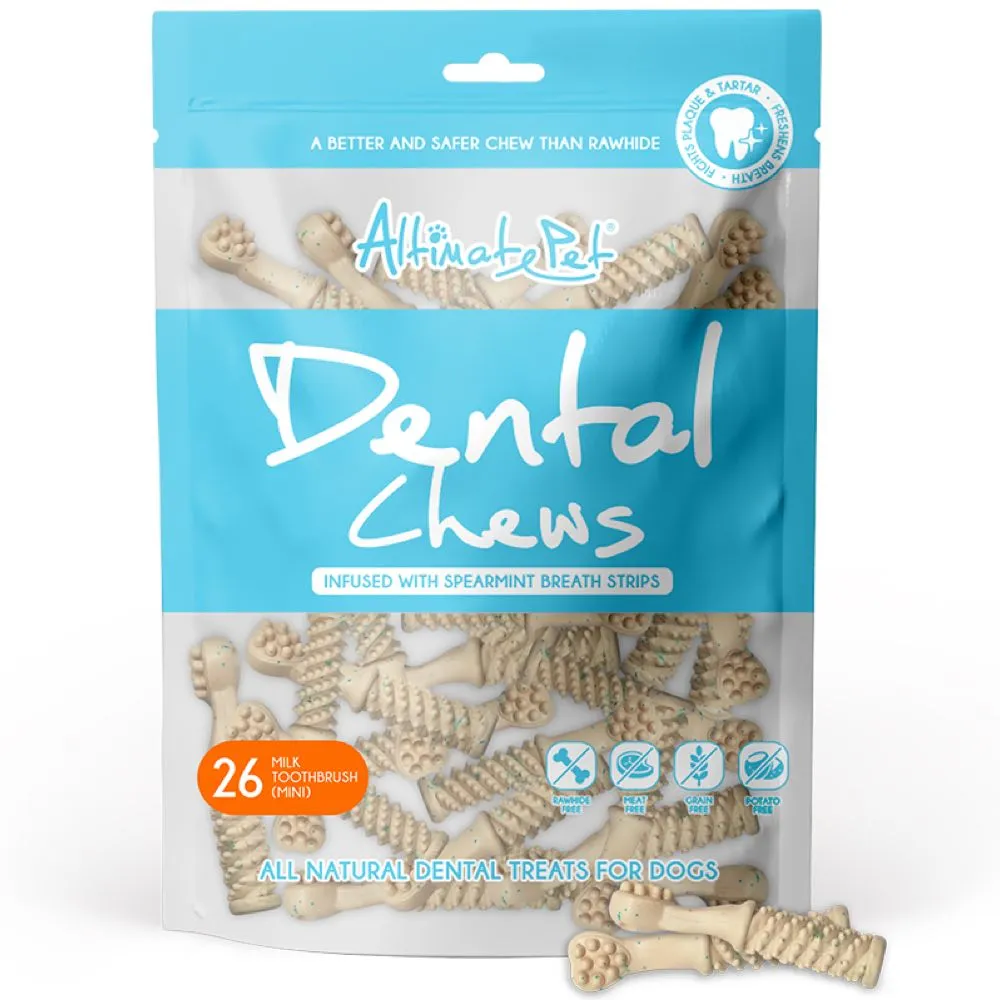 Altimate Pet Milk & Spearmint Toothbrush Mini Dental Dog Treats 26pc dog toys interactive dog toy plush dog toy dog rope toy squeaky toy