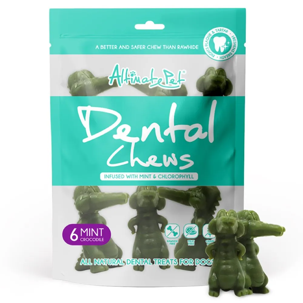 Altimate Pet Mint & Chlorophyll Crocodile Dental Dog Treats 6pc no pull dog harness nylon dog leash dog walking set dog vest harness pet lead