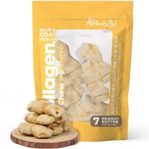 Altimate Pet Peanut Butter Knotted Bone Collagen Dog Chews 7pcs no pull dog harness nylon dog leash dog walking set dog vest harness pet lead