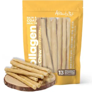 Altimate Pet Peanut Butter Stick Collagen Dog Chews 13pcs no pull dog harness nylon dog leash dog walking set dog vest harness pet lead
