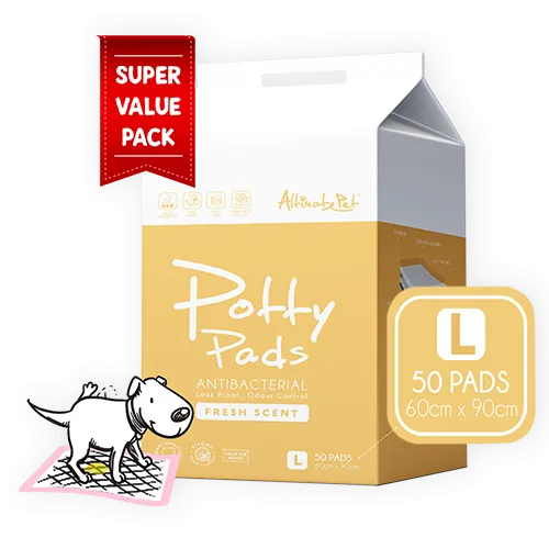 Altimate Pet Potty Pee Pads Antibacterial L 60cm x 90cm - 50pcs dog training treats training clicker crate training set travel bowl portable water bottle
