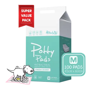 Altimate Pet Potty Pee Pads Antibacterial M 45cm x 60cm - 100pcs dog training treats training clicker crate training set travel bowl portable water bottle