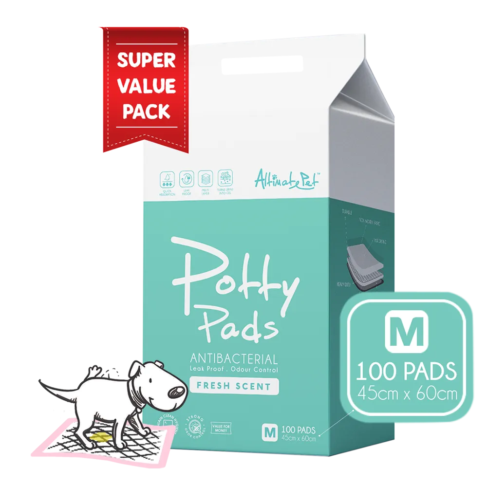 Altimate Pet Potty Pee Pads Antibacterial M 45cm x 60cm - 100pcs dog training treats training clicker crate training set travel bowl portable water bottle
