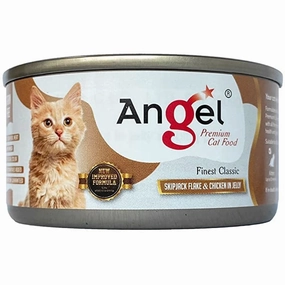Angel Skipjack Flake & Chicken In Jelly Canned Cat Food 80g cat food cans soft cat food high protein cat food natural cat food senior cat food