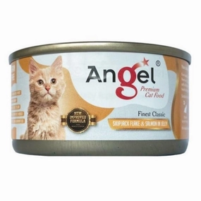 Angel Skipjack Flake & Salmon In Jelly Canned Cat Food 80g dry cat food cat treats grain free cat food kitten treats cat dental treats