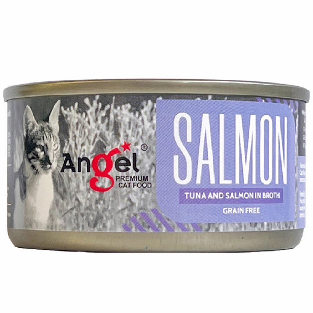 Angel Tuna & Salmon In Broth Grain-Free Canned Cat Food 70g cat food cans soft cat food high protein cat food natural cat food senior cat food