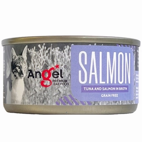 Angel Tuna & Salmon In Broth Grain-Free Canned Cat Food 70g cat food cans soft cat food high protein cat food natural cat food senior cat food