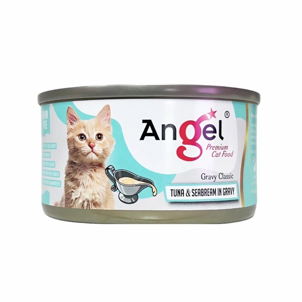 Angel Tuna & Seabream In Gravy Canned Cat Food 80g cat food cans soft cat food high protein cat food natural cat food senior cat food