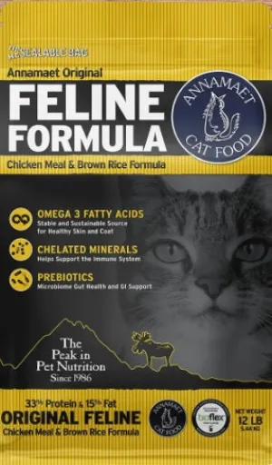 Annamaet Feline Original Chicken and Brown Rice cat treats toys for cats cat hair remover cat cleaning supplies cat food bowl