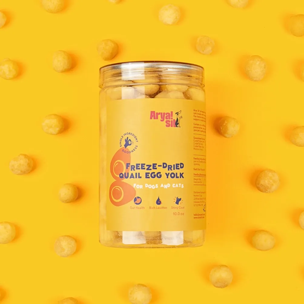 Arya Sits Freeze-Dried Egg Yolk Treats 10oz jar goat vitamins sheep health poultry medicine livestock supplement animal wellness