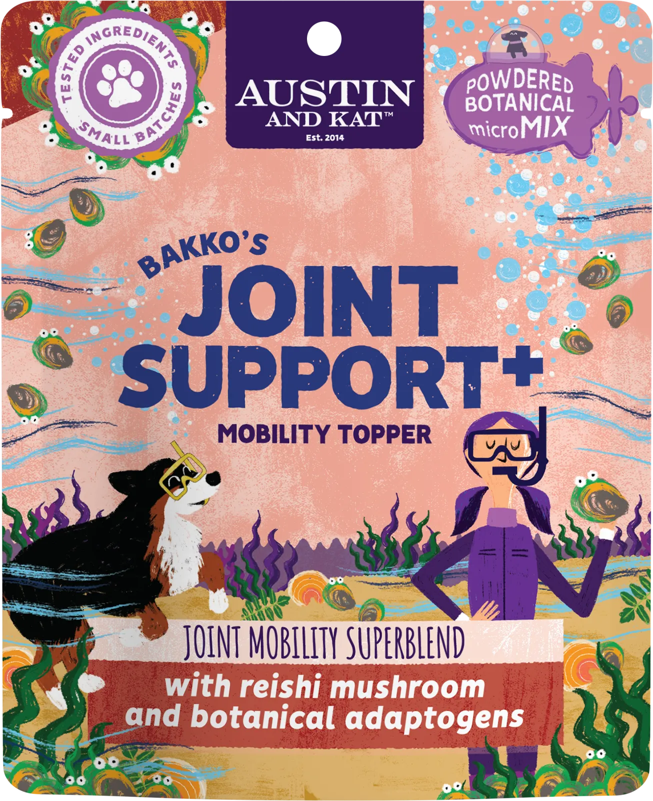 Austin and Kat Meal Enhancing Topper - Bakko's Joint Support 66g Pouch pig feed piglet nutrition pig food pellets pig vitamins pig treats