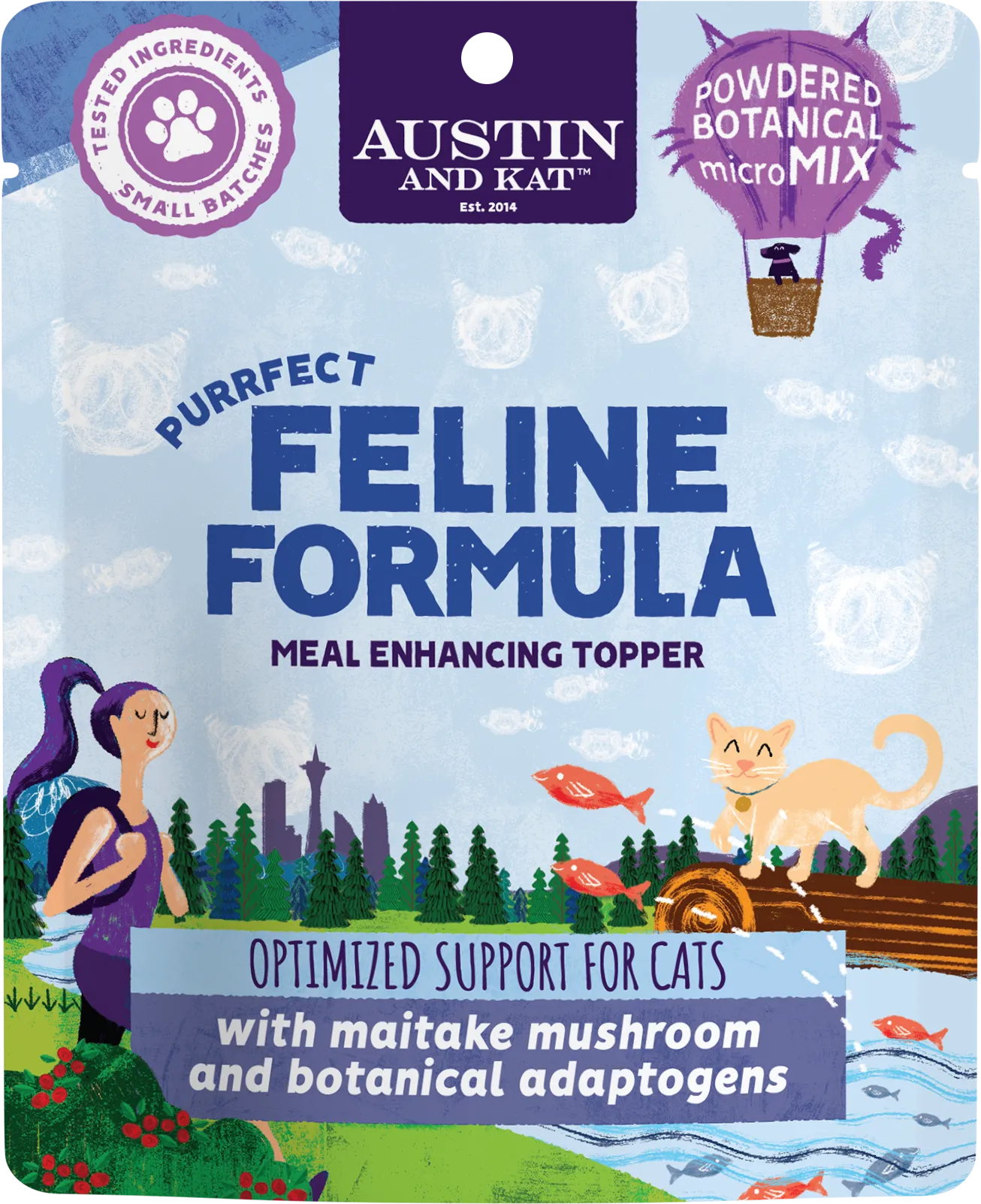 Austin and Kat Meal Enhancing Topper - Purrfect Feline Formula 66g Pouch cat toys interactive cat toys cat teaser wand cat balls cat laser pointer