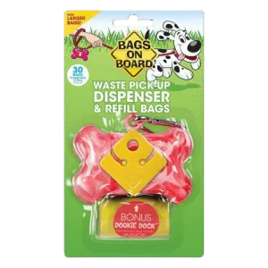 Bags on Board Marble Bone Waste Pick-Up Dispenser & Refill Bags Pink 30bags dog training treats training clicker crate training set travel bowl portable water bottle