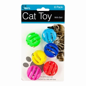 Balls with Bells Cat Toys Set, Assorted, 6 pk cat scratchers cat towers cat window perch cat heating pad cat calming spray