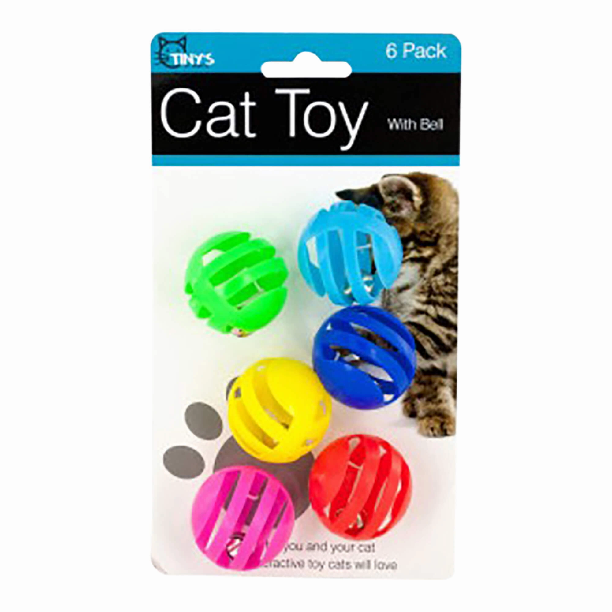 Balls with Bells Cat Toys Set, Assorted, 6 pk cat scratchers cat towers cat window perch cat heating pad cat calming spray