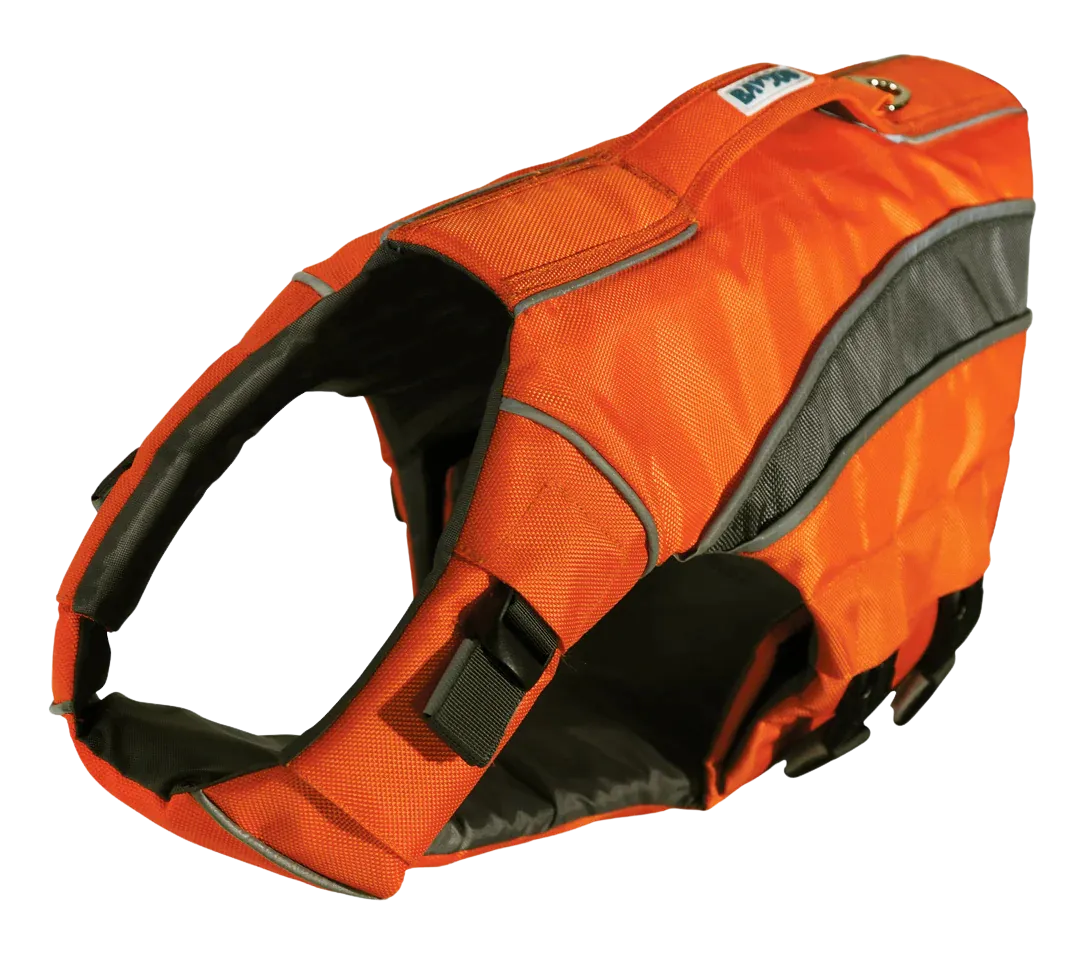 BayDog Monterey Bay Dog LifeJacket - Blaze Orange - dog accessories dog collar dog leash dog bowtie dog backpack